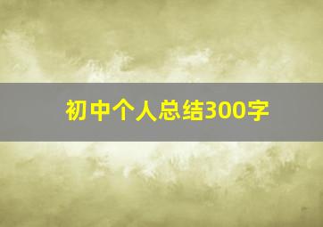 初中个人总结300字