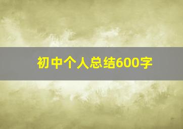 初中个人总结600字