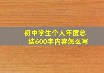 初中学生个人年度总结600字内容怎么写