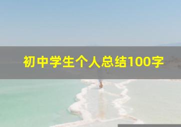 初中学生个人总结100字