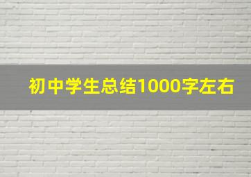 初中学生总结1000字左右