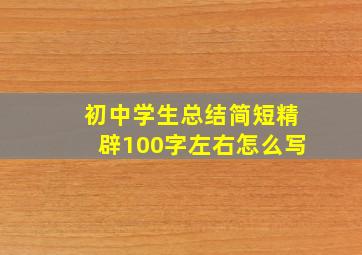 初中学生总结简短精辟100字左右怎么写