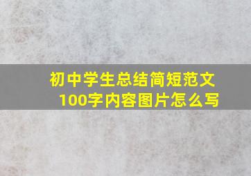 初中学生总结简短范文100字内容图片怎么写