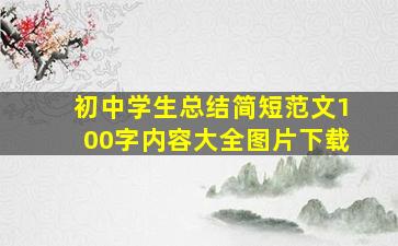 初中学生总结简短范文100字内容大全图片下载