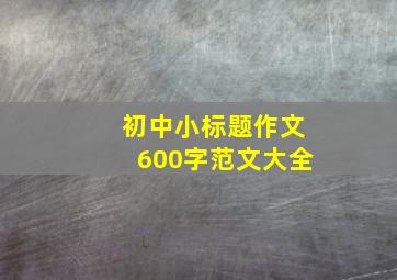 初中小标题作文600字范文大全