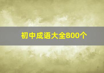 初中成语大全800个