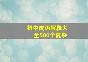 初中成语解释大全500个复杂