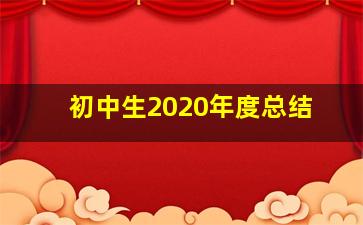 初中生2020年度总结