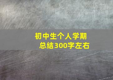 初中生个人学期总结300字左右