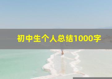 初中生个人总结1000字