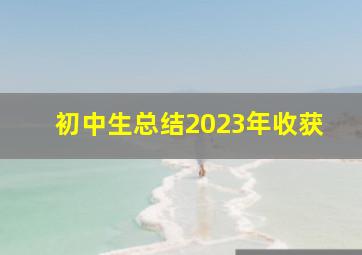 初中生总结2023年收获