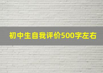 初中生自我评价500字左右