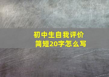 初中生自我评价简短20字怎么写