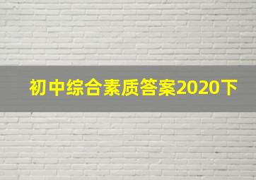 初中综合素质答案2020下