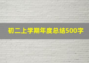 初二上学期年度总结500字