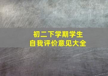 初二下学期学生自我评价意见大全