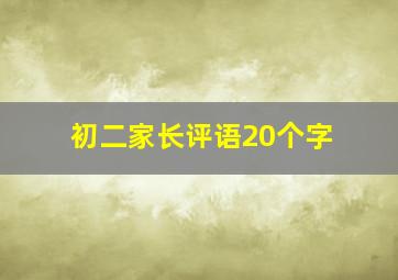 初二家长评语20个字