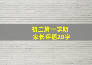 初二第一学期家长评语20字