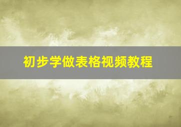 初步学做表格视频教程