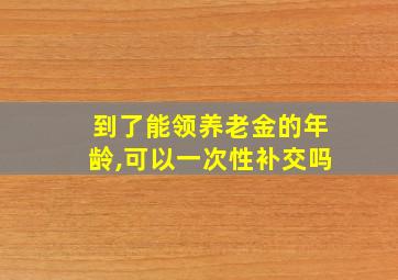 到了能领养老金的年龄,可以一次性补交吗