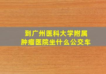 到广州医科大学附属肿瘤医院坐什么公交车