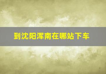 到沈阳浑南在哪站下车