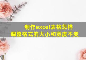 制作excel表格怎样调整格式的大小和宽度不变