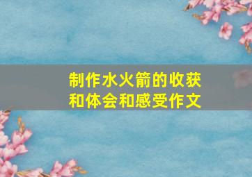 制作水火箭的收获和体会和感受作文