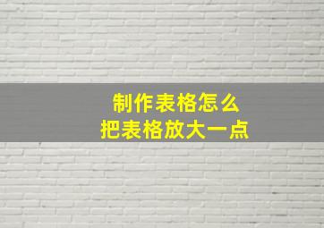 制作表格怎么把表格放大一点