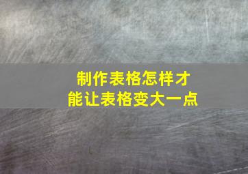 制作表格怎样才能让表格变大一点