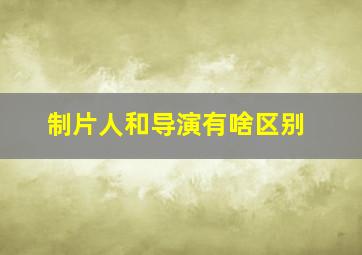 制片人和导演有啥区别