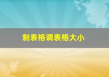 制表格调表格大小