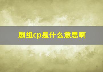 剧组cp是什么意思啊