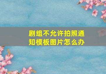 剧组不允许拍照通知模板图片怎么办