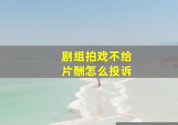 剧组拍戏不给片酬怎么投诉