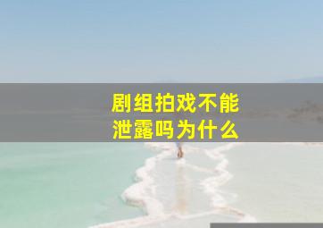 剧组拍戏不能泄露吗为什么