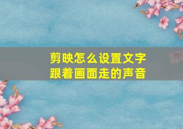 剪映怎么设置文字跟着画面走的声音