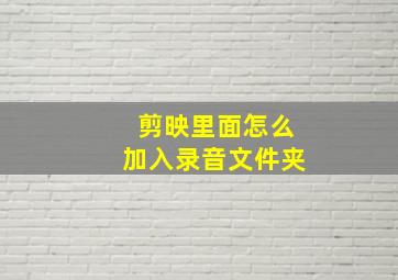 剪映里面怎么加入录音文件夹