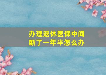 办理退休医保中间断了一年半怎么办