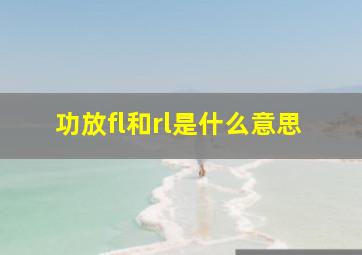 功放fl和rl是什么意思