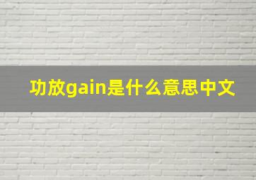 功放gain是什么意思中文