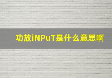 功放iNPuT是什么意思啊