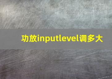 功放inputlevel调多大