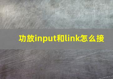 功放input和link怎么接