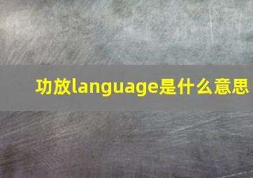 功放language是什么意思