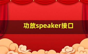 功放speaker接口