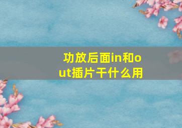 功放后面in和out插片干什么用