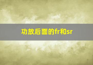 功放后面的fr和sr