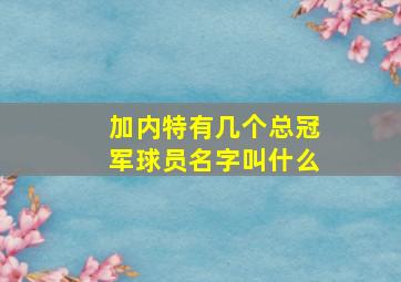 加内特有几个总冠军球员名字叫什么