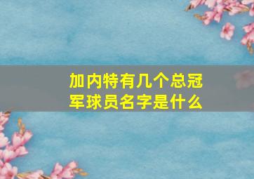 加内特有几个总冠军球员名字是什么